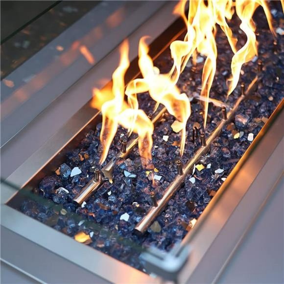 10-Pound Fire Glass - 1/4 inch Reflective Tempered Fire Glass, Pacific Blue - Picture 4 of 6